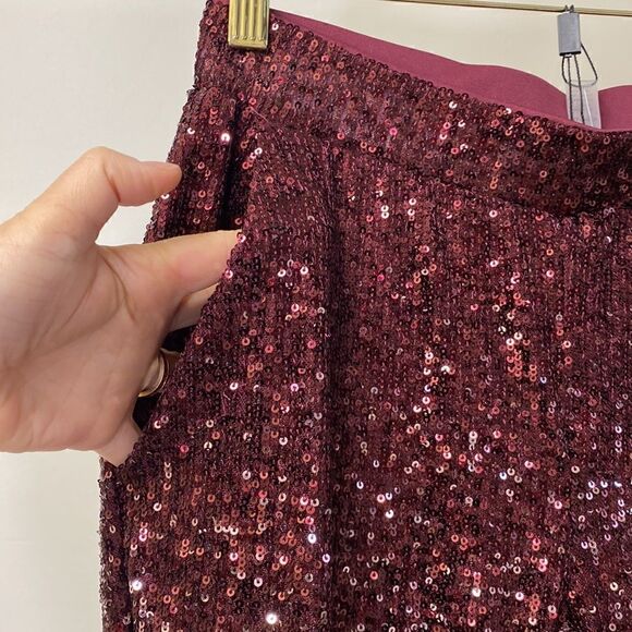 Cable & Gauge burgundy Sequin Pants. Size XSmall. - Picture 4 of 8